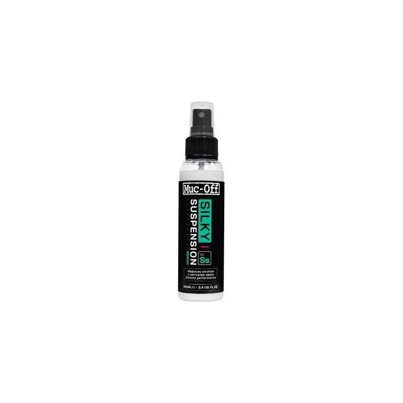 Muc-Off - Spray Mantenimiento Suspension Silky Serum 100ml para bicicletas, reduce fricción y lubrifica sellos de horquillas, amortiguadores y tijas telescópicas, fórmula a base de silicona de alta calidad sin PFC
