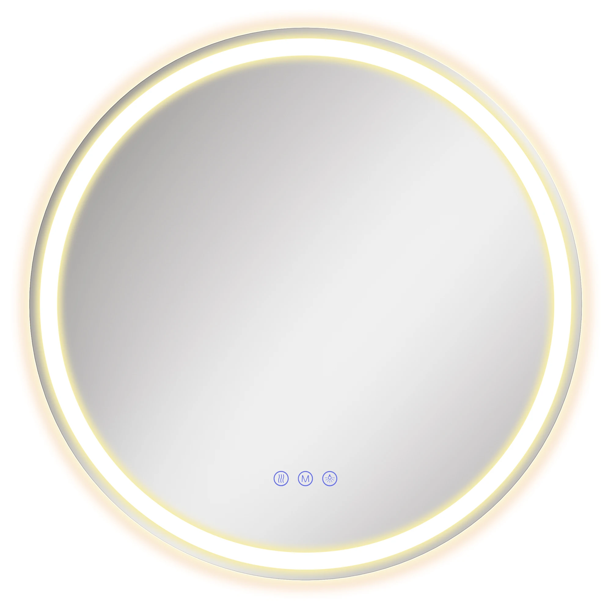 Specchio da Bagno con Luce SONGMICS, Specchio da Parete Rotondo, Funzione Antiappannamento, Tonalità e Luminosità Regolabili, Trucco, Camera da Letto, Bagno, 51 cm, Bianco Nuvola
