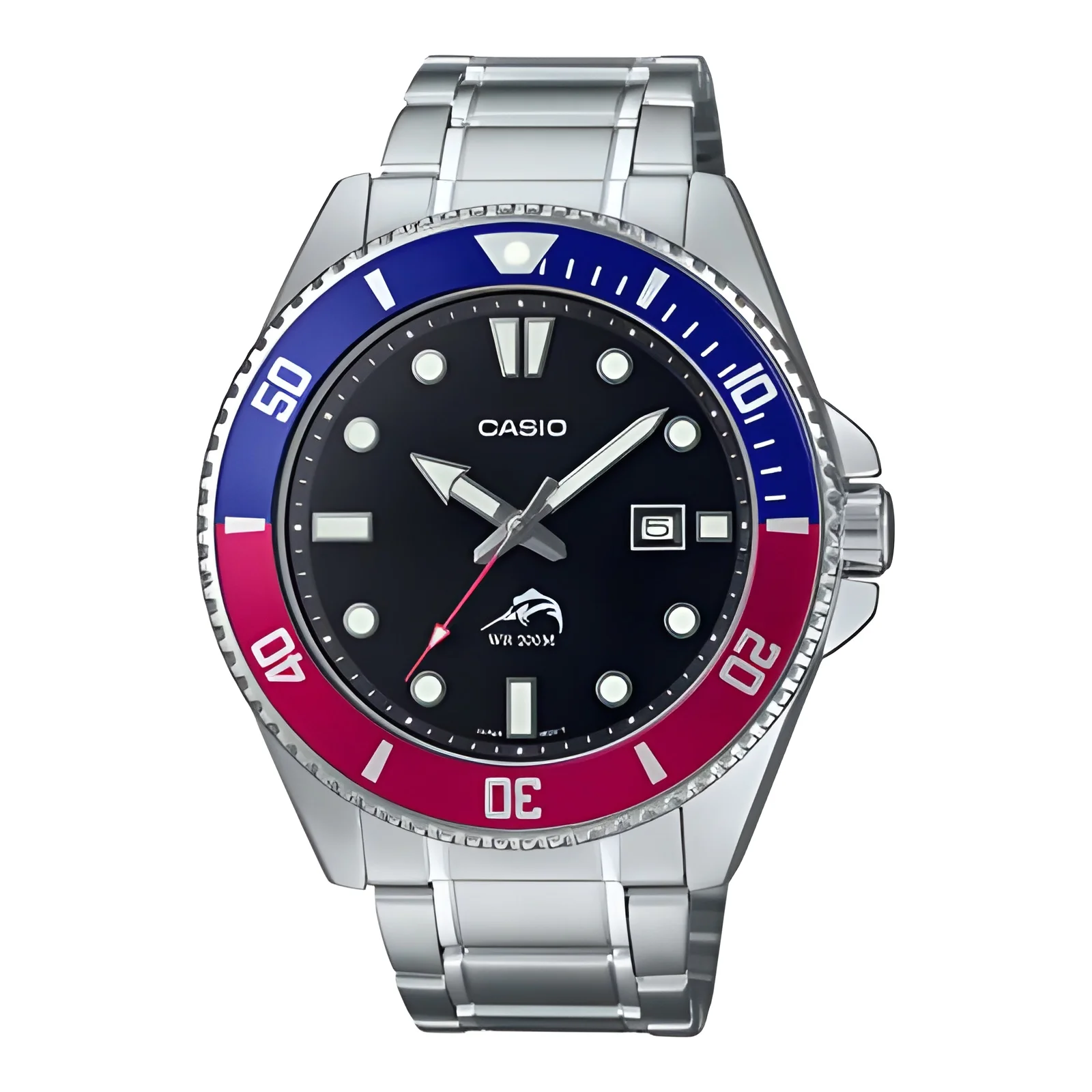 ​reloj buceo hombre Casio MARLIN DURO MDV-106DD-1A2 “Pepsi” Marlin Metal Legend 44.2mm 200m WR Correa de acero