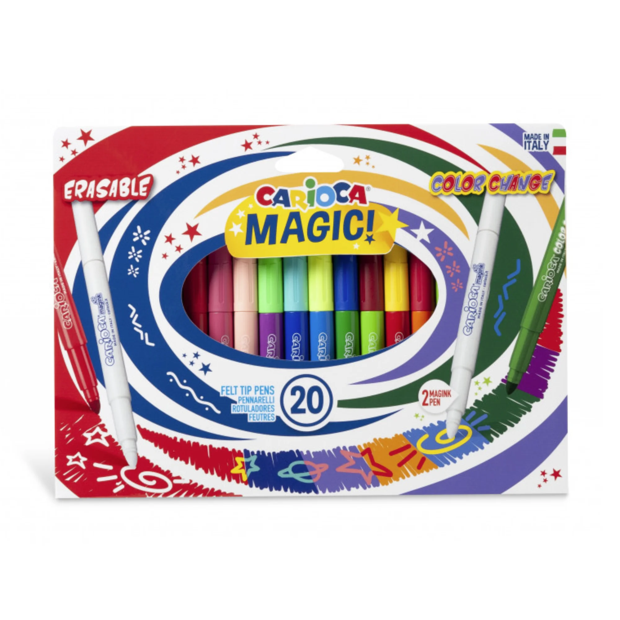 Carioca - Pack of 20 Magic Markers Magic Markers-Color changing ink-6mm Maxi tip