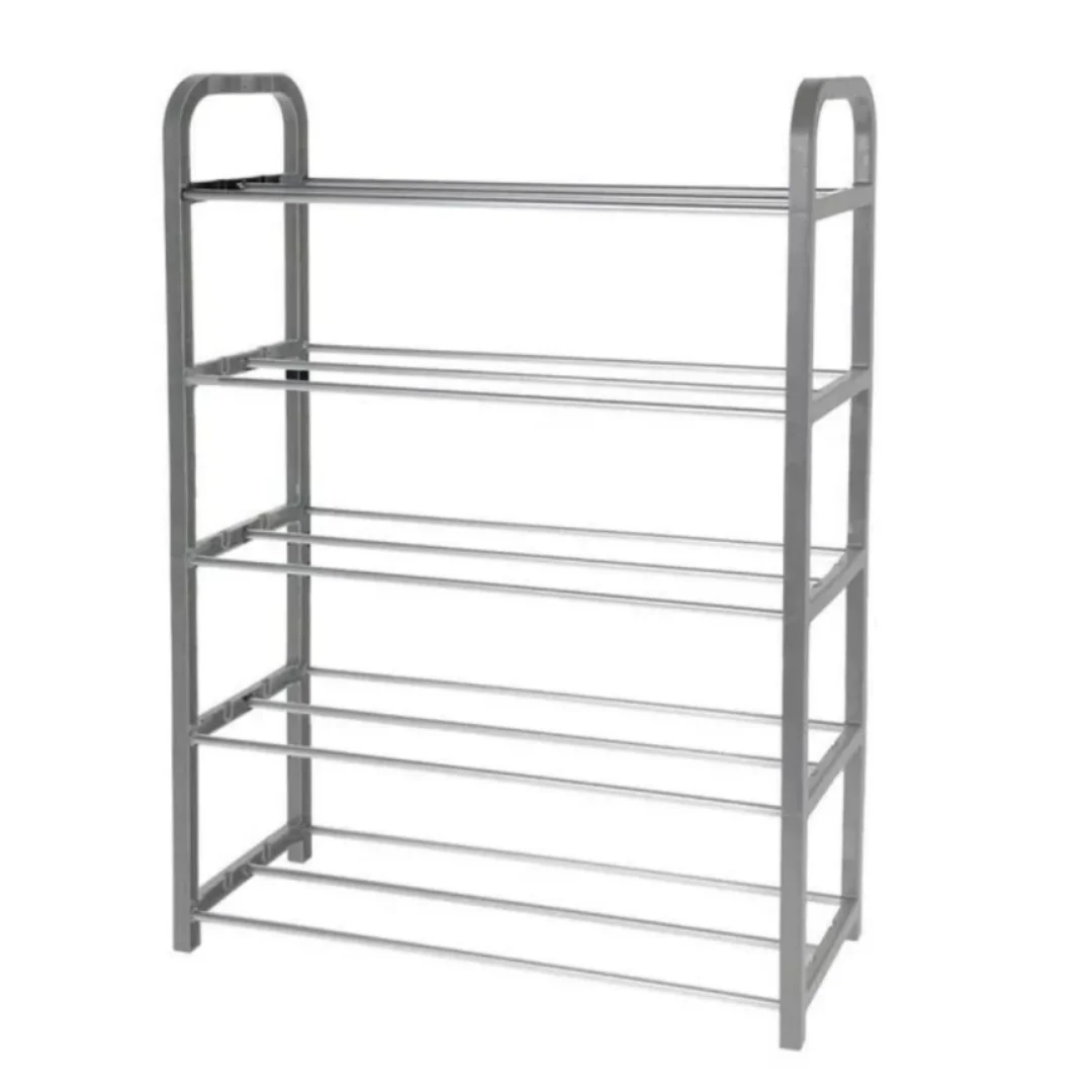 X-Zapatero de Metal y Plástico de 3-4-5 Niveles,Estante Organizador de Zapatos, Diseño Sencillo y Funcional, Perfecto para Recibidores, Pasillos y Salones, Color Gris