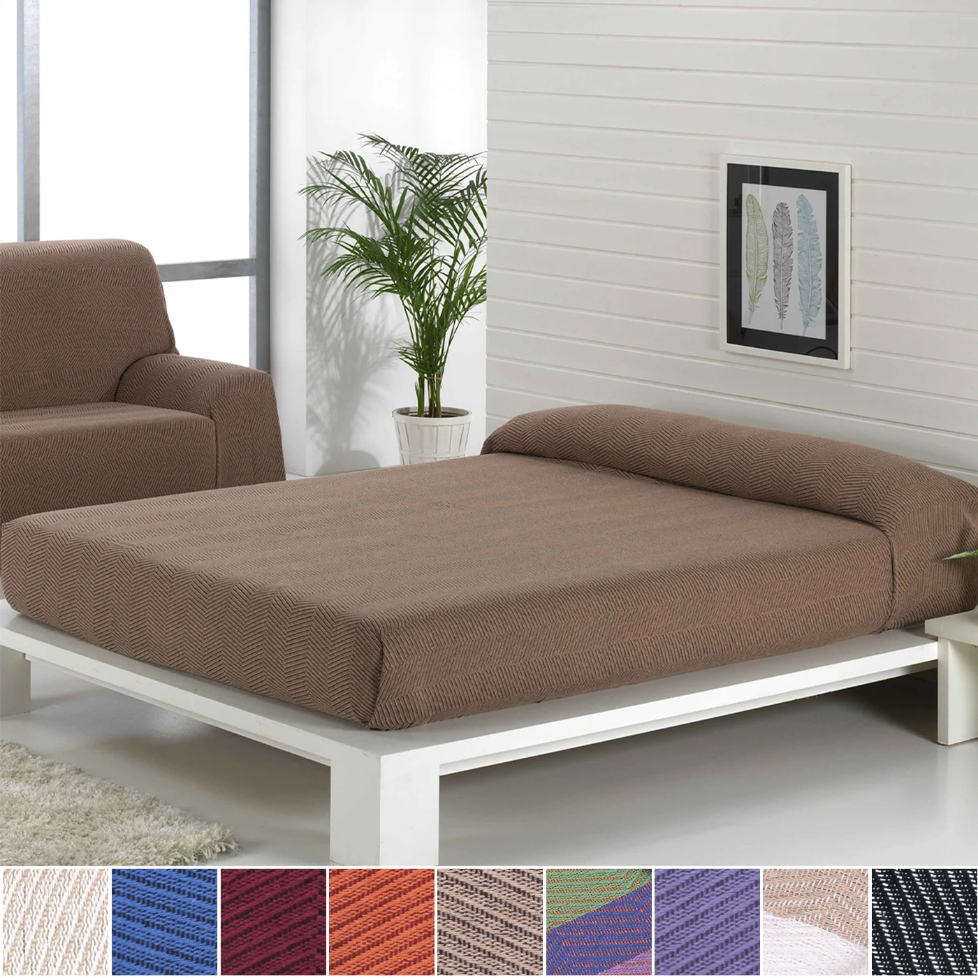 Colcha Multiusos Cama y Sofa. Jarapas Plaid Foulard cubrecama Mantas de Sofa Suave y Cómoda Practica y Suave. Poliéster Algodón- Modelo Espiga