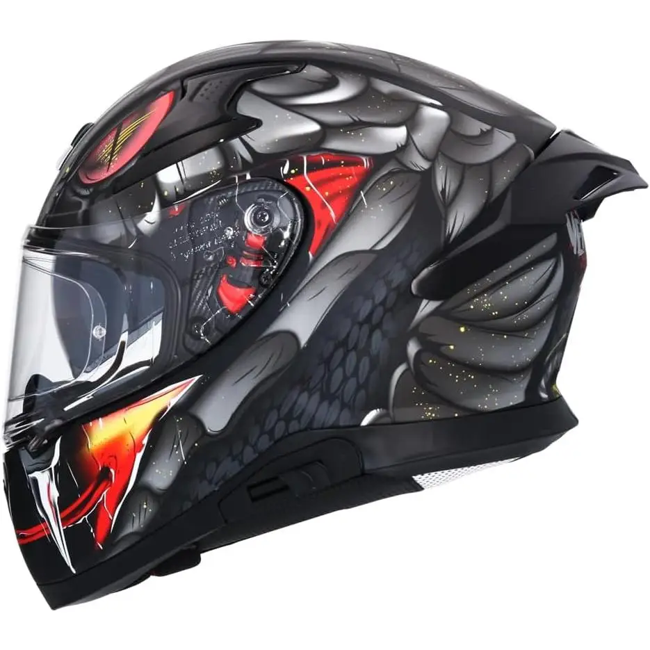 Shiro Helmets Casco Integral AXOR Apex Venomous DV Negro Mate Gris Totalmente Homologado