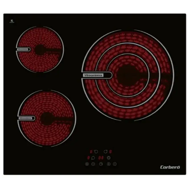 Corbero Negro Placa De Inducción Ccvg3bl574 3 Zonas 56Cm - Imagen 4