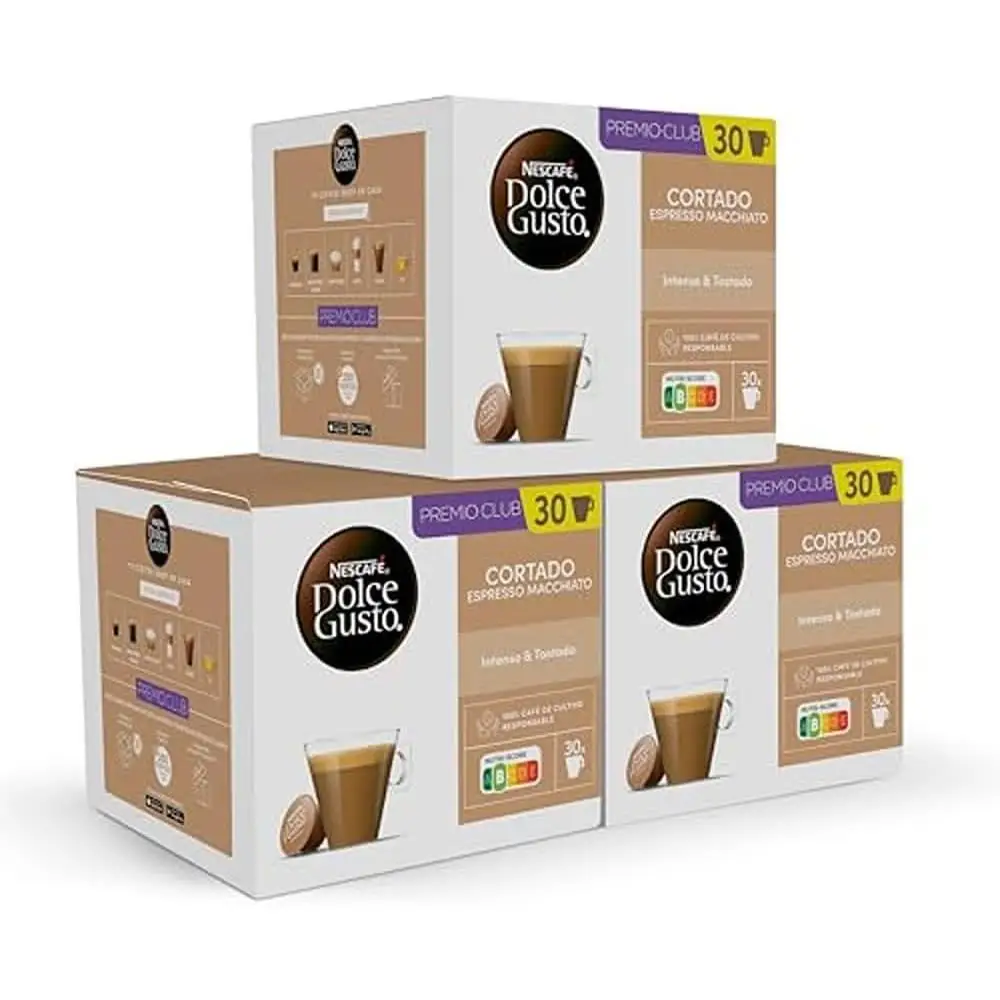 NESCAFÉ Dolce Gusto Cortado - Cápsulas de Café, 90 Cápsulas (3 x 30)