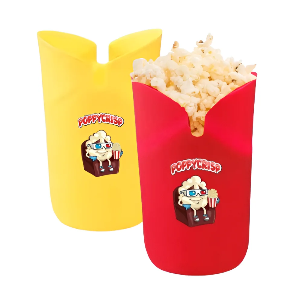 Cala Verde - Palomiteros de silicona para Microondas, Incluye 2 Unidades, Resistente a Temperaturas Máximas de 200ºC para Experiencia Cinematográfica en Casa, palomitero de silicona, palomitero microondas, palomitas de maiz