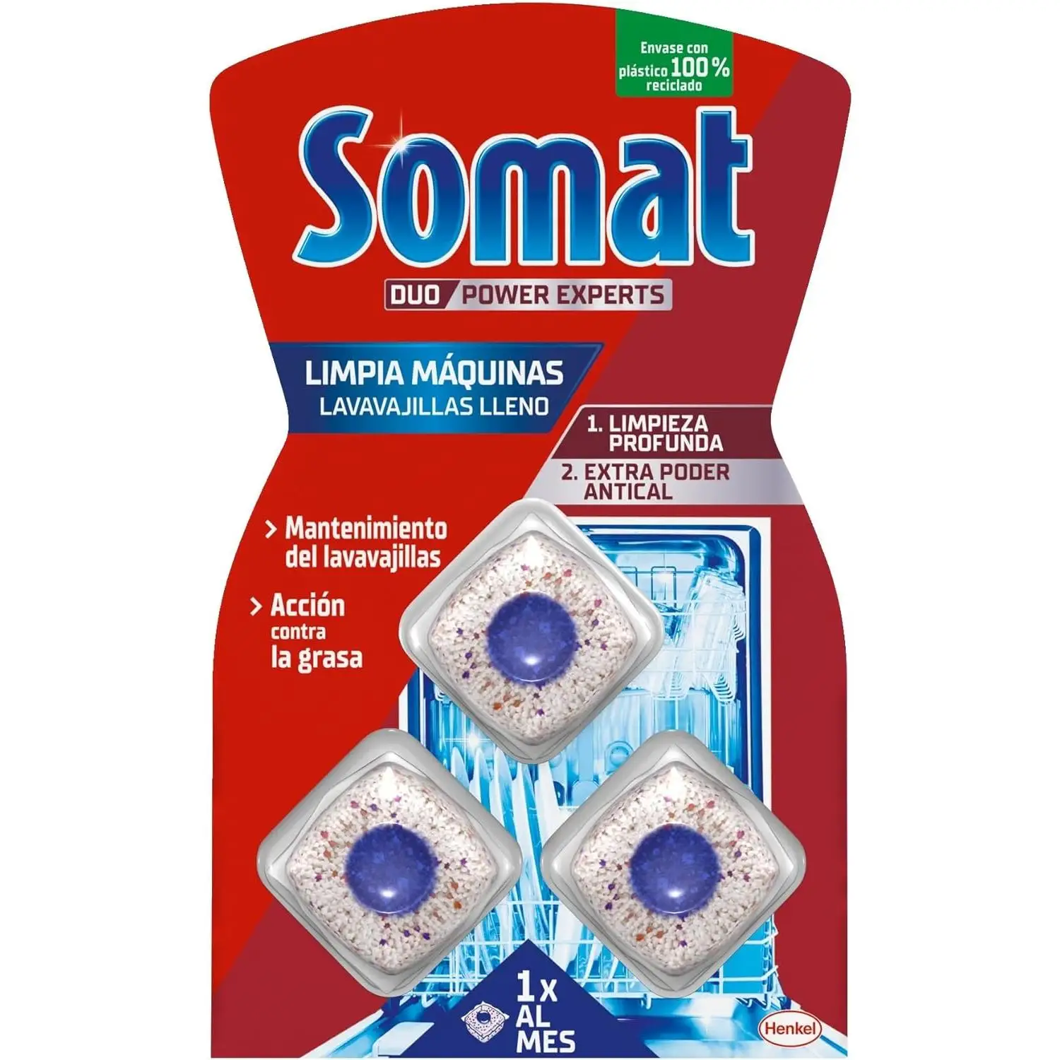 Somat Cleaning Machine-Clean Dishwasher for Lime and Grease, Dishwasher Cleaner for Washing 3 Pills