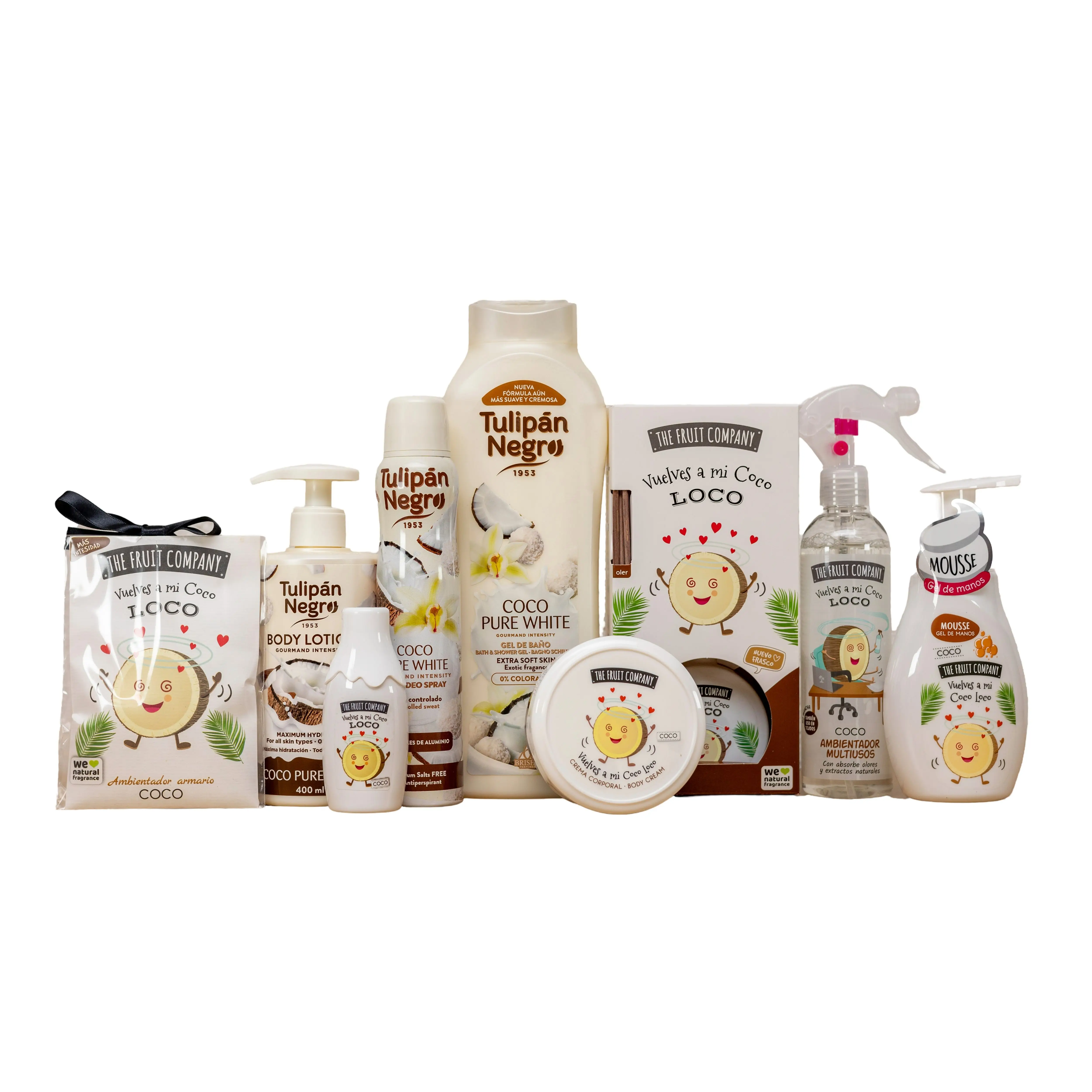 CAJA BEAUTY COCO Productos de cosmética y hogar multimarca "Tulipán Negro", "The Fruit Company" y "Prady" - Regalos y Sets de Belleza y Cuidado de la Piel