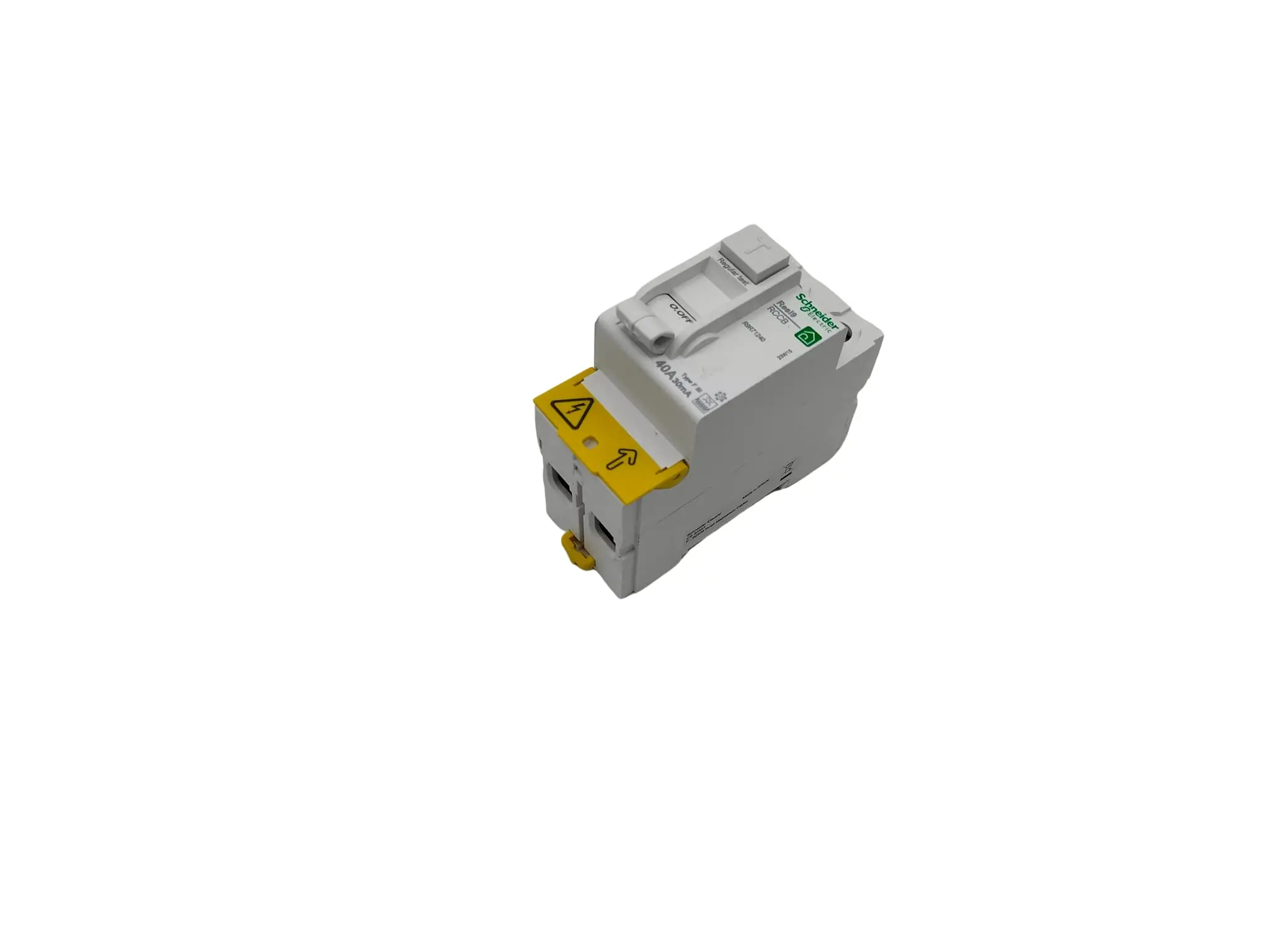 Schneider R9R71240 Super immunized differential switch 2P 40A 30MA -F-SI, Resi 9 - RCCB, 230V - Type F SI-50/60Hz, 81x36x73mm RASMACOR