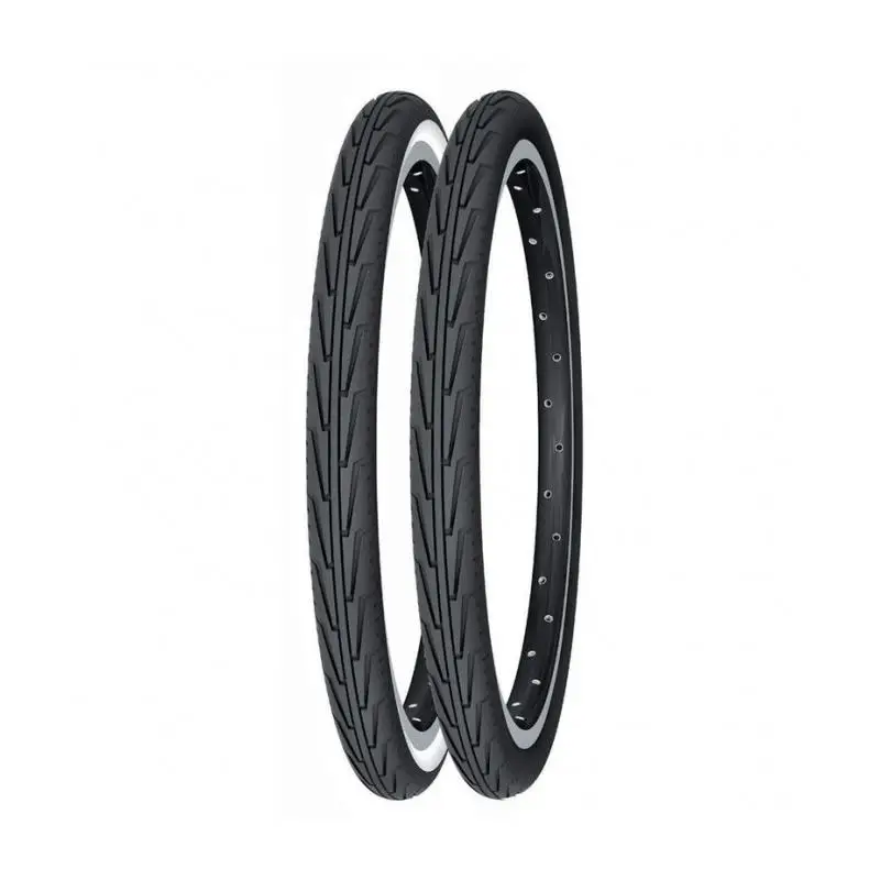 Michelin - Cubierta para bicicleta Diabolo City 500 A ó 20x1 3/8 (37-440) rígida, resistente a pinchazos y con agarre superior para carretera y terrenos mixtos, color blanco/negro