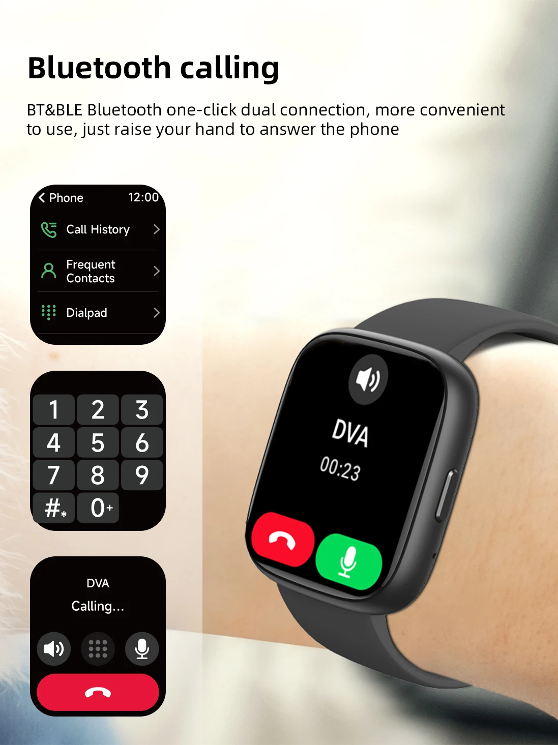 Smartwatch 1.83" TFT-LCD IP68 with Bluetooth Calling, Alexa, 100 Sports Modes, Heart Rate and Sleep Monitor, Customizable Dials, 300 mAh Battery for iOS and Android, Smart Watch for Men and Women