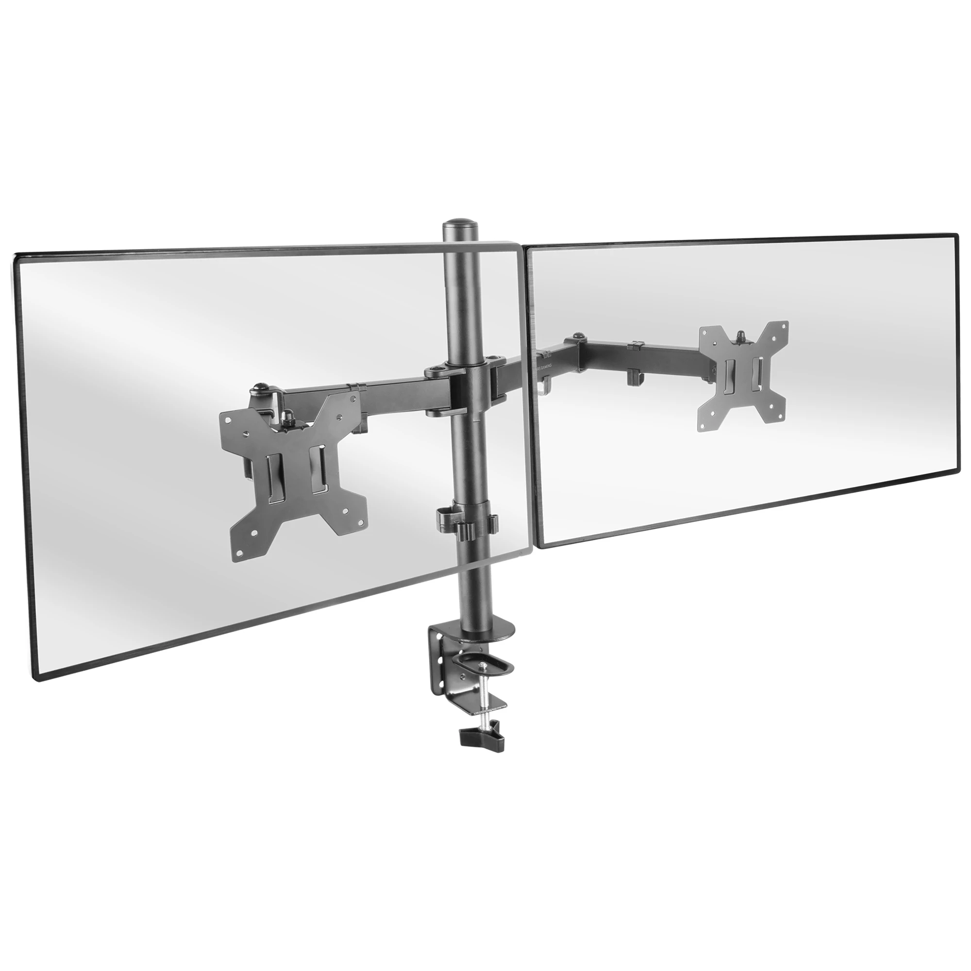 Mars Gaming MARM2 Dual Arm Monitor Bracket Up to 27 ''Articulating Height Adjustable Robust Frame Compatible with VESA75 and VESA100 Dual Monitor Stand Black White