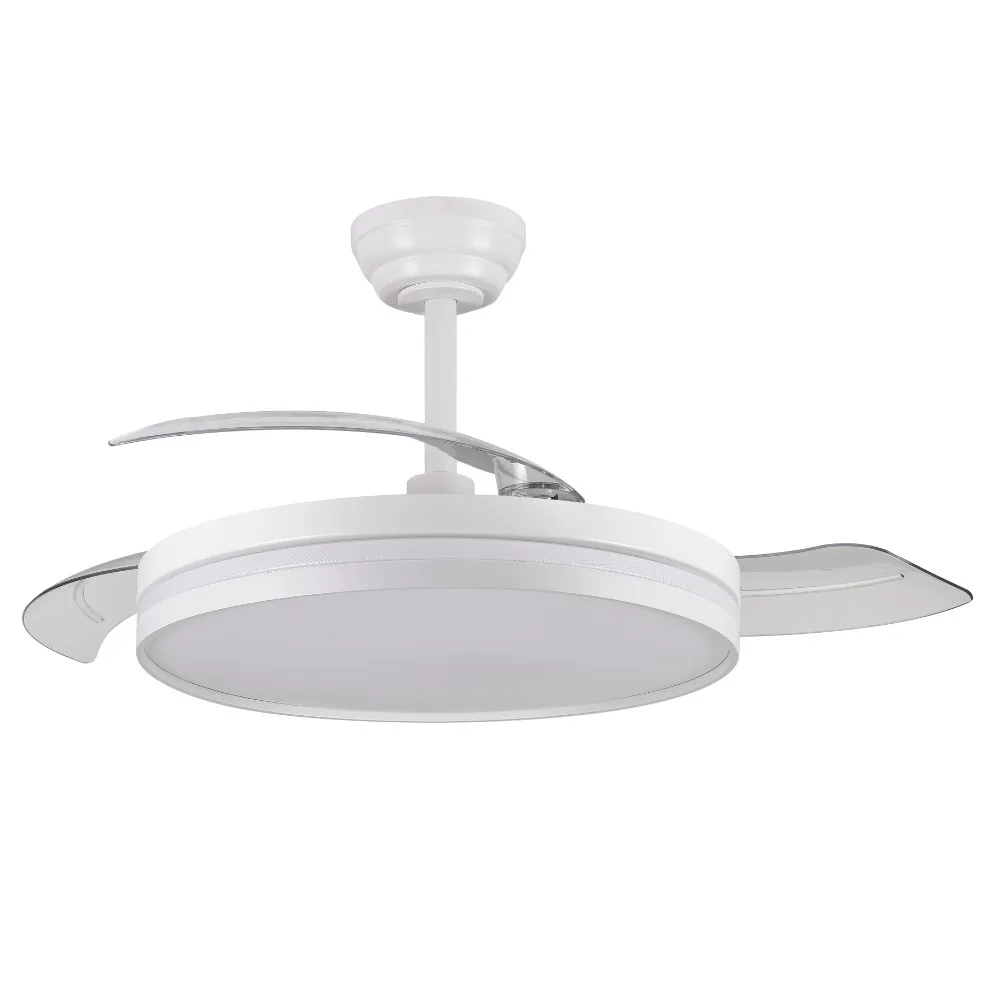 NOVEDAD aspas en acabado MATE, ventilador con motor DC 7 velocidades funcion brisa, Tecnología Led 48W sistema CCT 5040 Lúmenes, Control remoto, temporizador, luz regulable en color e intensidad