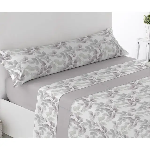 Juego de sábanas ligero, suave, fresco. Gris, Juego de Cama 100% Microfibra tacto Satén. Cama de 135 y 150. Primavera, Verano. Dormitorio Elegante, Alegre, Colorido,Luz.