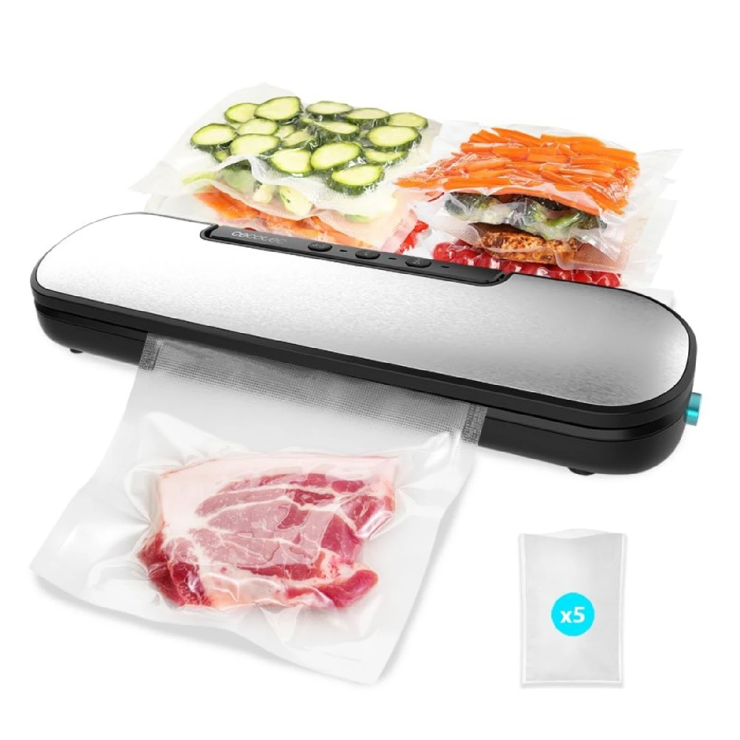 Cecotec Envasadora al Vacío SealVac Easy Magnetik. 90 W, Envasado en 10 Segundos, Presión de Vacío de 0,6 bares, Sellado 30 cm