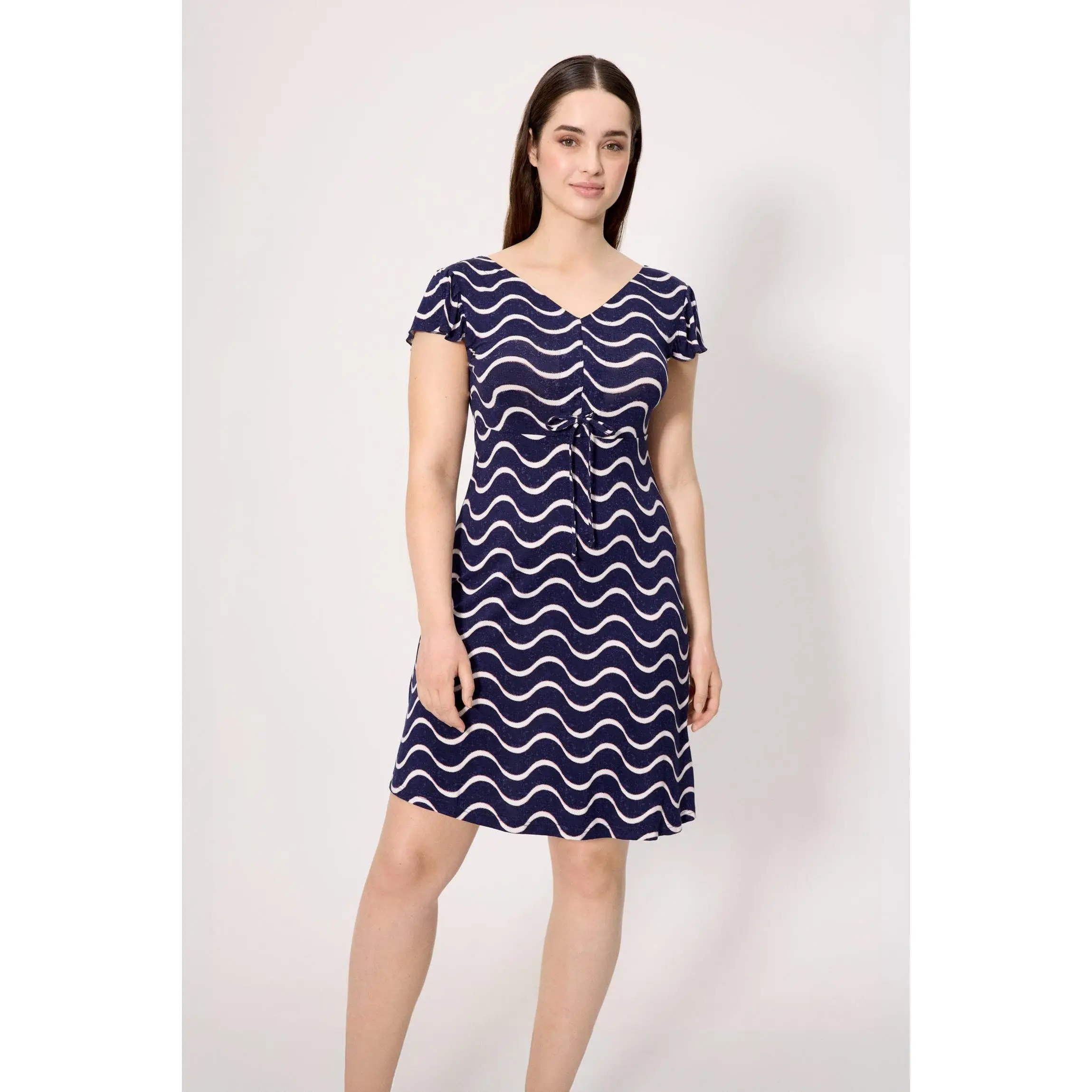 Ysabel Mora - Vestido manga corta estampado ondas