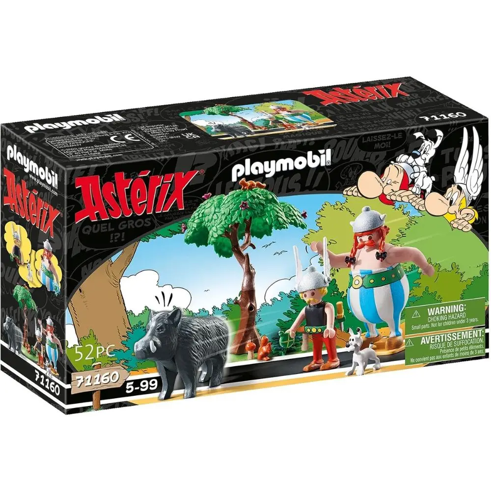 PLAYMOBIL Asterix La caza del jabalí con árbol giratorio (71160)