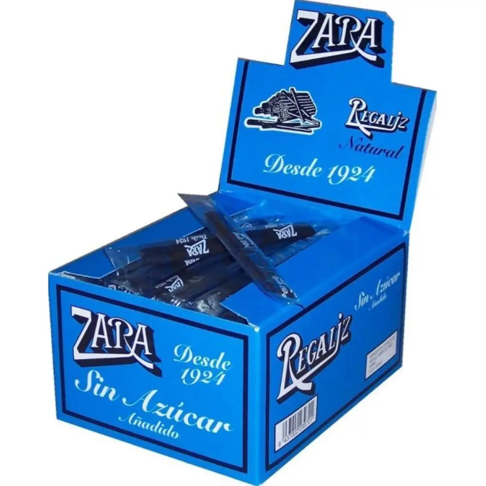 Regaliz Zara en Barritas – Caja de 100 Unidades – Disponible en Sabores Mentolado, Sin Azúcar y Natural – Regaliz en Barras de Sabor Intenso, Ideal para Compartir, Regalar o Venta en Tienda