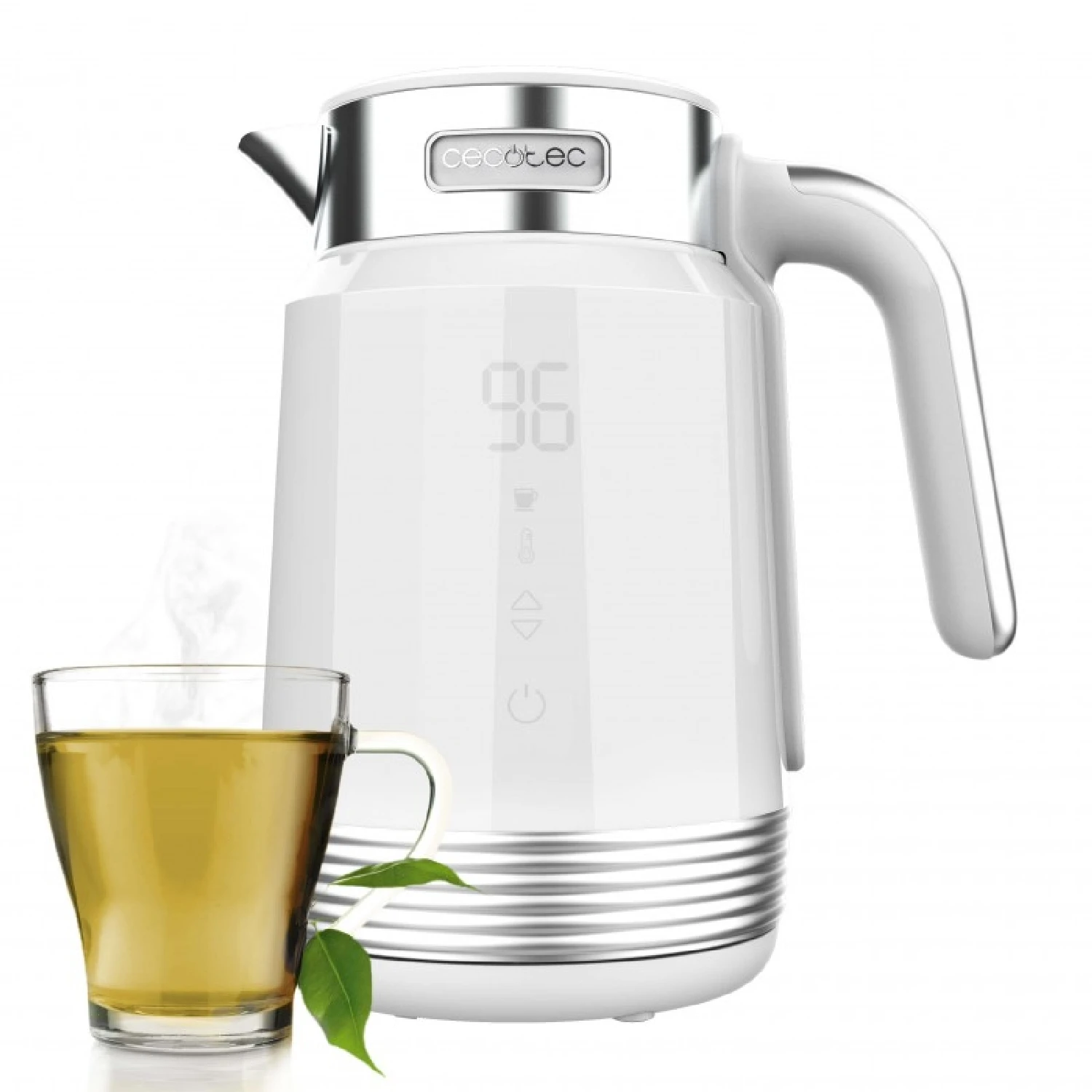 Cecotec Bollitore Elettrico 1,7L ThermoSense 600 Touch Bianco. 2200W, Senza BPA