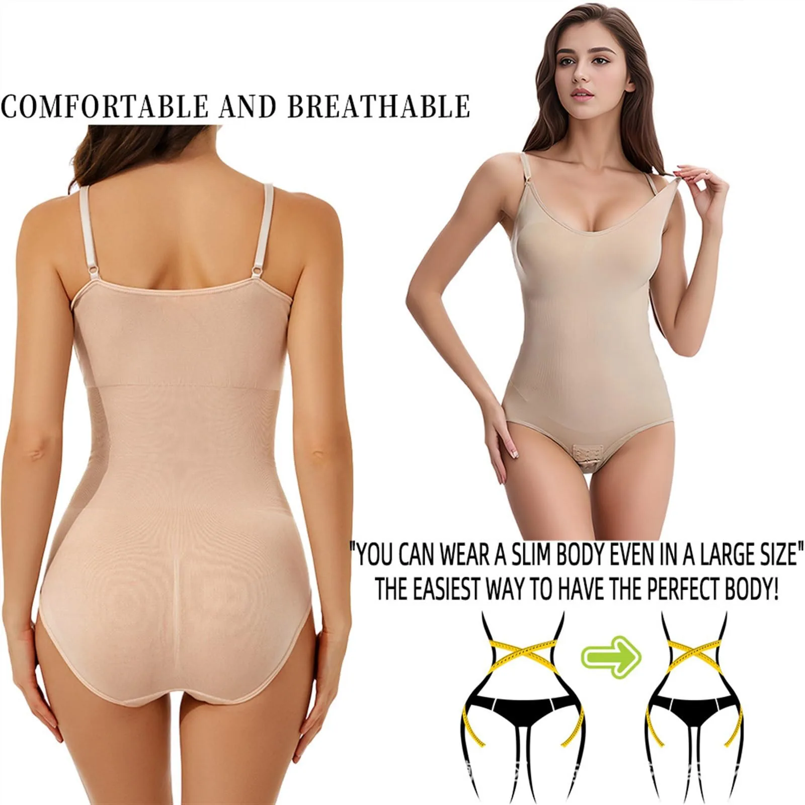 Women's Shaping Bodysuit Bodysuit Abdominal Reducer Control and Modeling Invisible Line Postpartum Shapewear, M-L and Xl-Xxl Universal Size