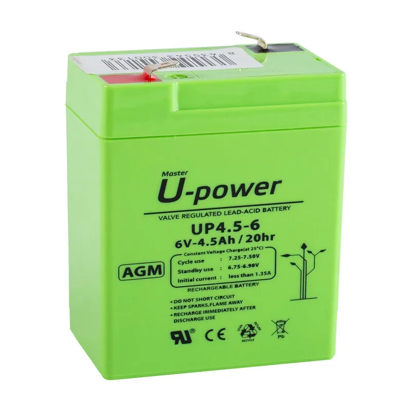 Batería Plomo U-Power 6V 4.5Ah Raíz Inicio Baterías Baterías plomo AGM
