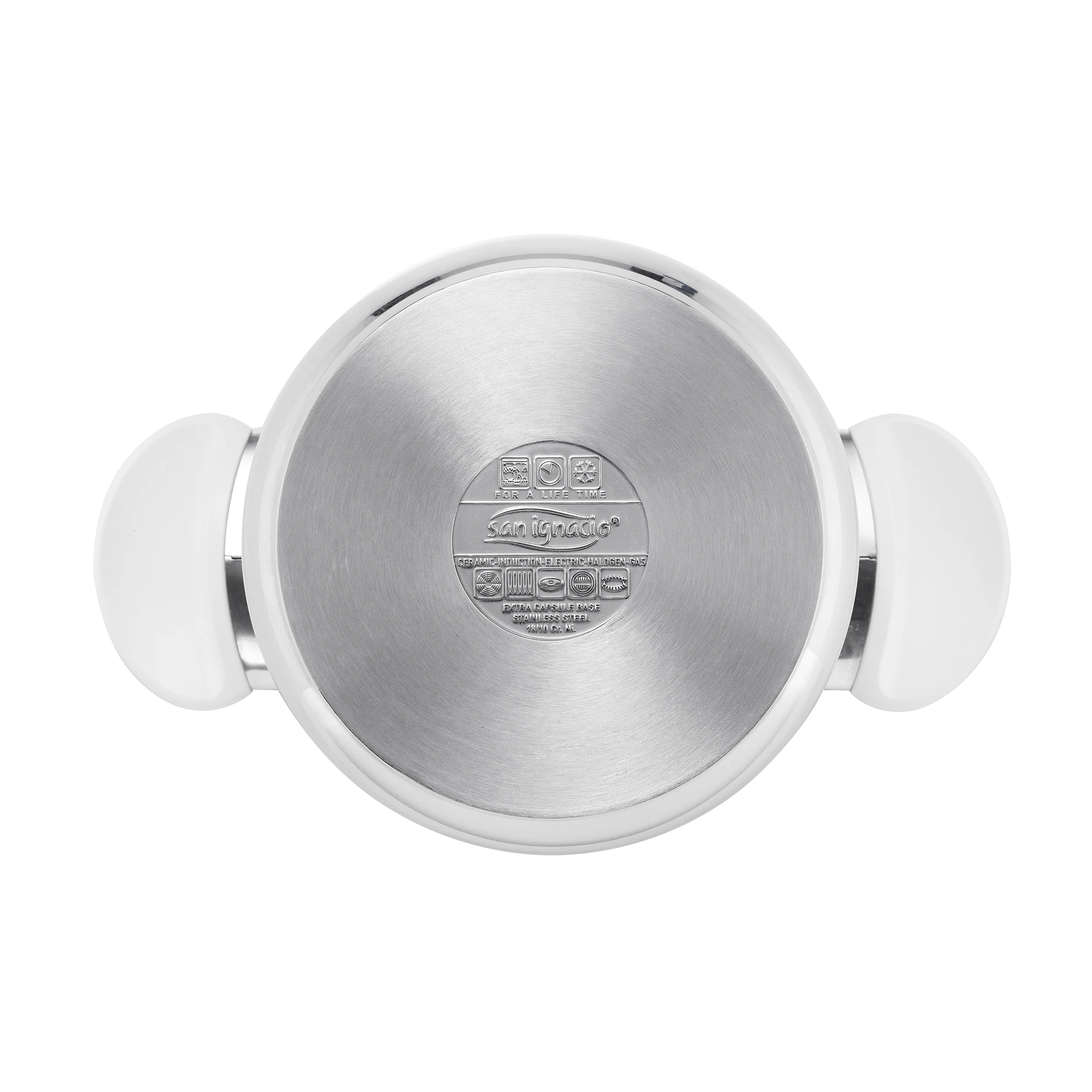 San Ignacio LIFECOOK 6.5L Stainless Steel Pressure Cooker, 22cm - Versatile cooking for frying, steaming, and pressure cooking with energy-saving features and a total security system for safe usage.