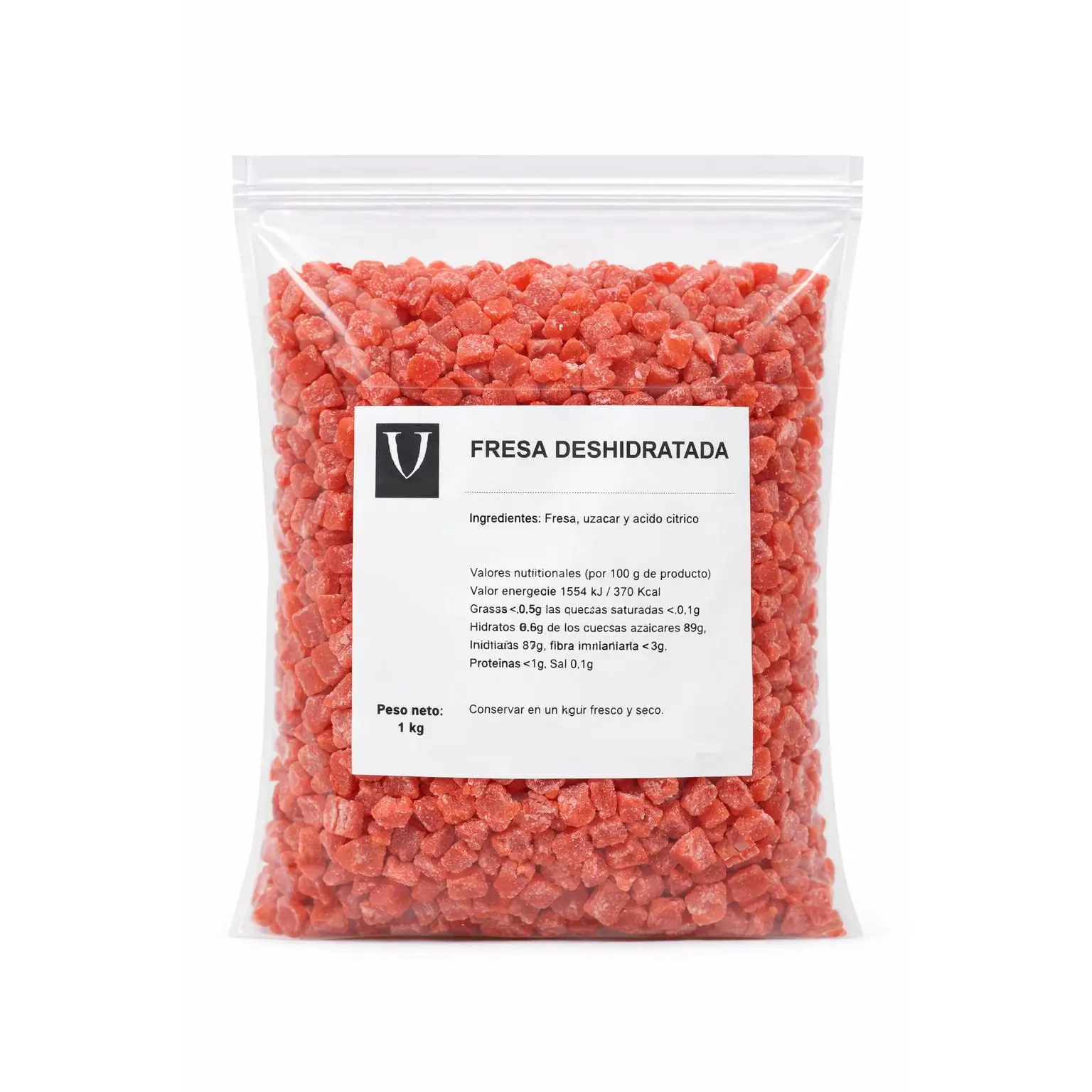 Fresa Deshidratada Villaolivo 1 kg | Fruta Deshidratada para Snack y Repostería | Sabor Dulce Intenso