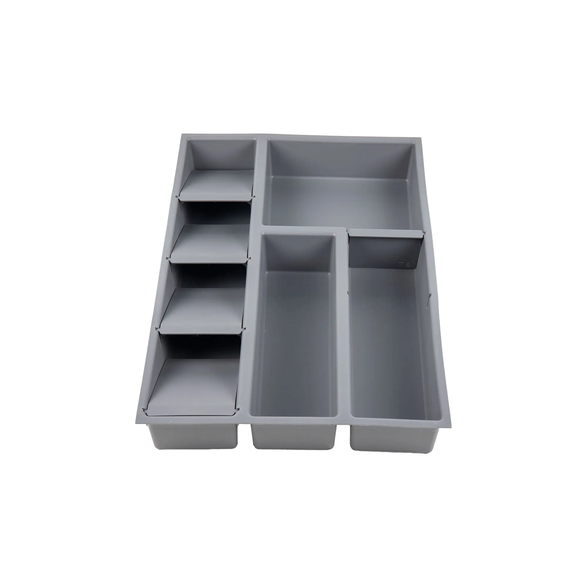 Cofan Organizador de cajones | Adecuado para almacenaje de cubiertos y utensilios | Color: gris | 8 compartimentos | Medidas: 30 x 45 x 6,5 cm
