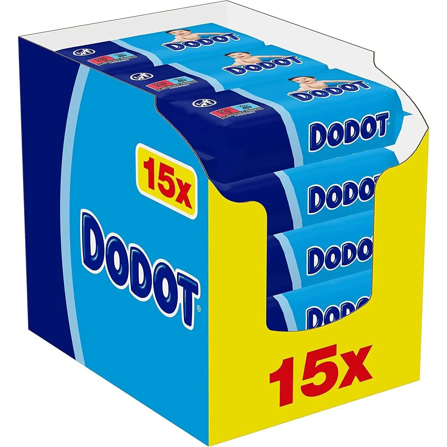Dodot Toallitas para Bebé, 960 Toallitas, 15 Paquetes (15x64), Limpieza e Hidratación en Cada Pasada