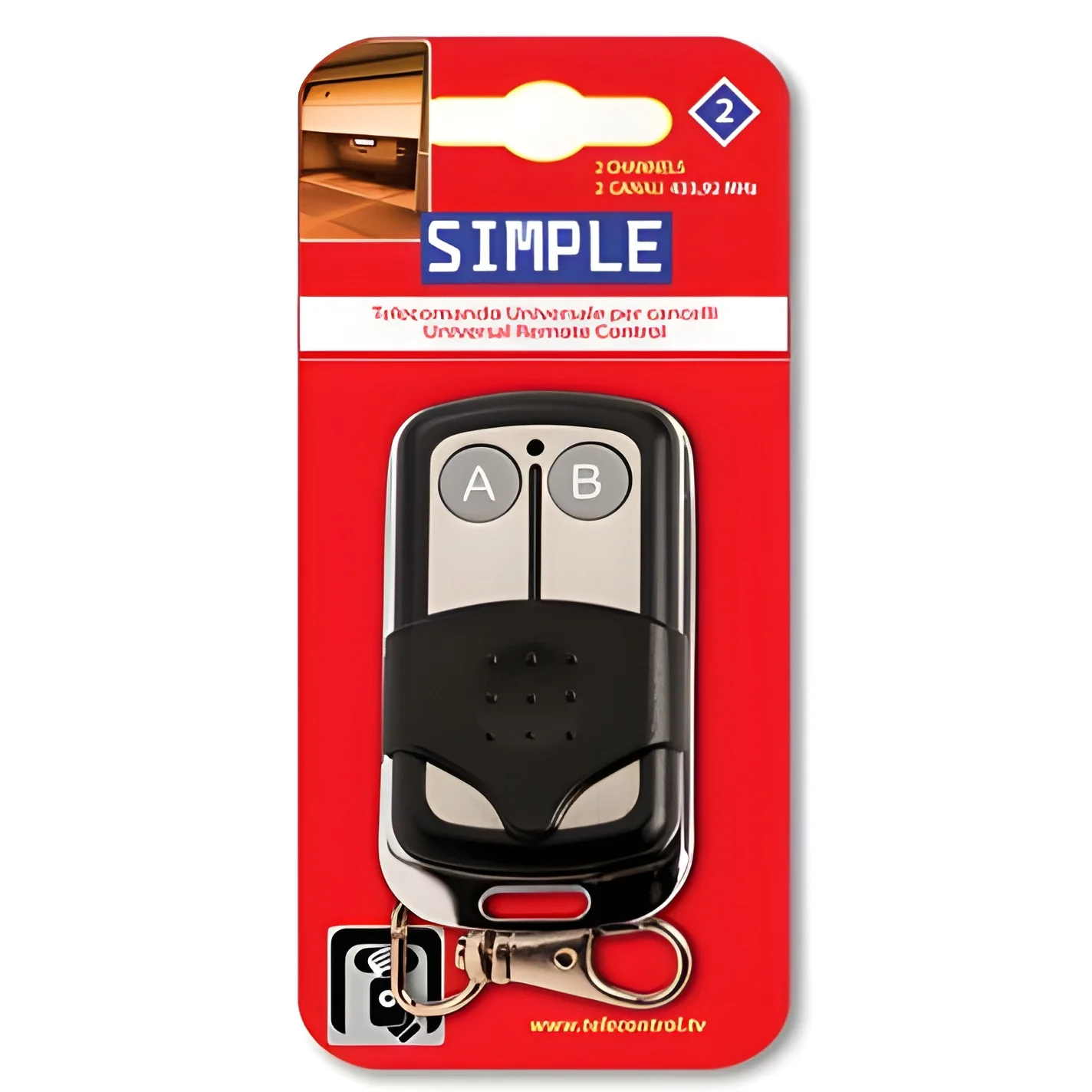 Mando a Distancia Duplicador para Puerta de Garaje Superior 433Mhz 2 Canales