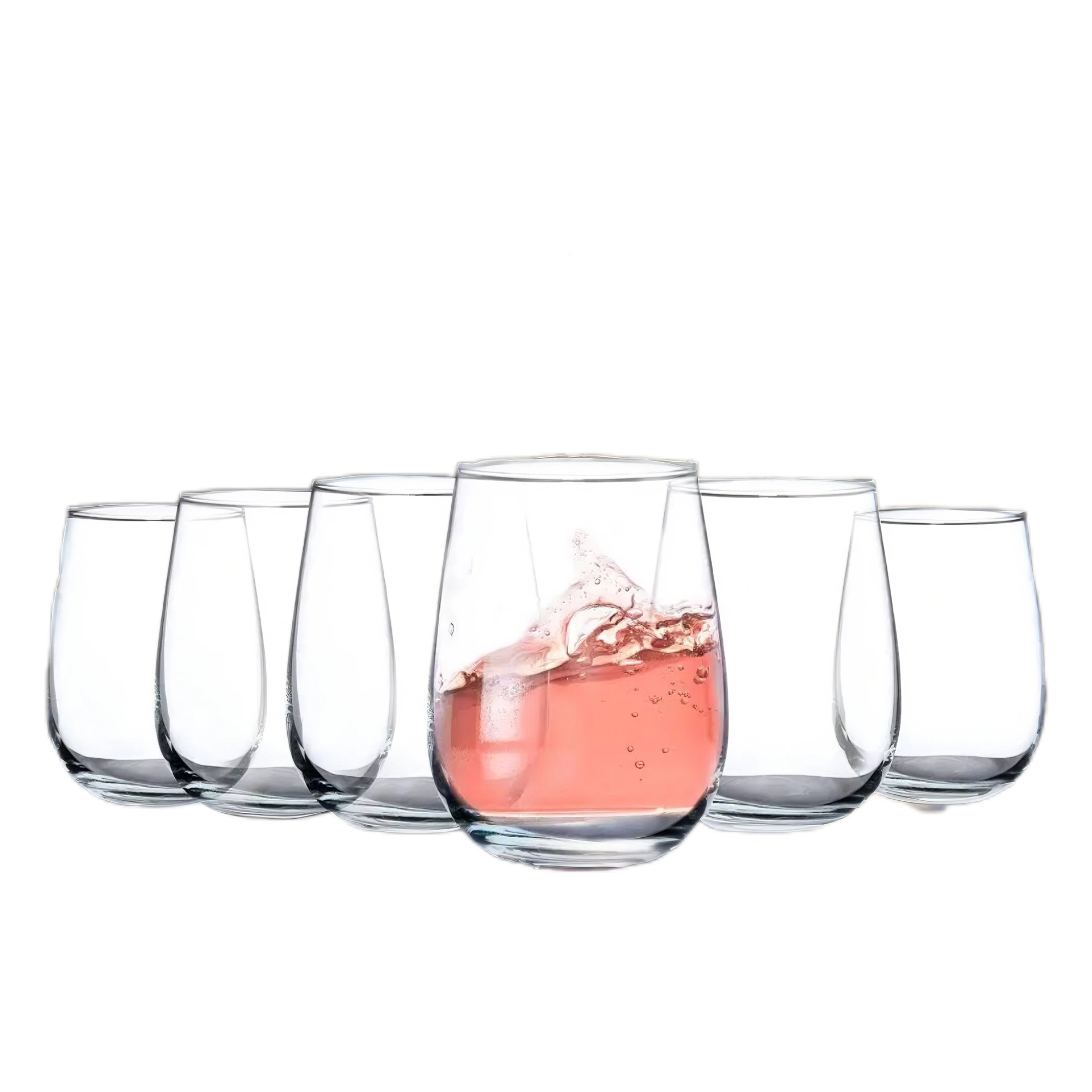 TRESV Set de 6 Vasos de Cristal Transparentes 360ml o 475ml - Apto para Lavavajillas