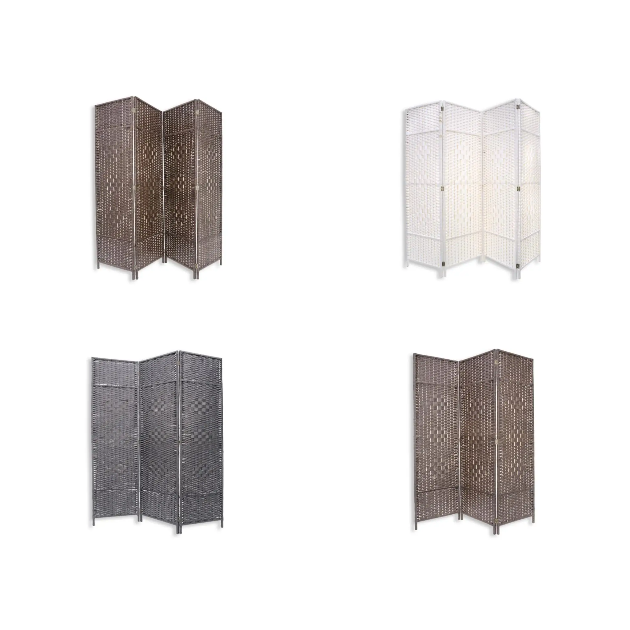 Biombo Paraban  Separador de Ambientes Moderno y de Alta Calidad con 3 Hojas Color Marron/negro a elegir 6x135x180cm. Paraban con 4 Hojas Color blanco/marron a elegir 8x180x180cm