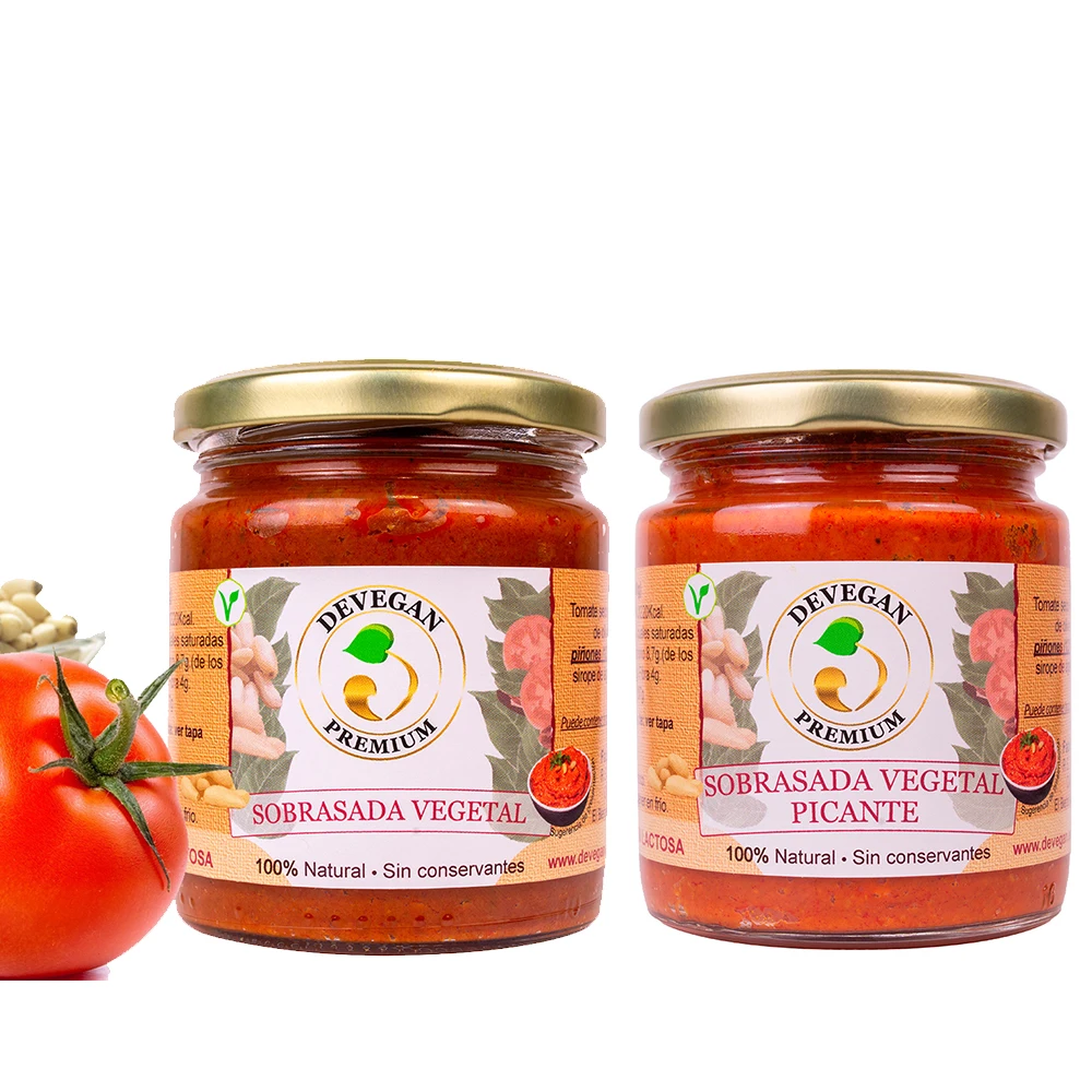 Vegetable Sobrasada spicy vegetable Devegan sobrasada. Healthy Pack 2 jars 225 Gr.