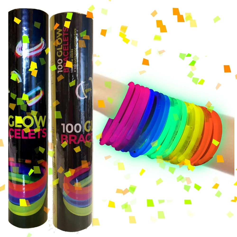 la vida en led 100 ó 200 Pulseras Luminosas Fluorescentes Neón Glow Sticks Bracelets Multicolor para Fiestas, Boda, Conciertos, Clubbing, DJ