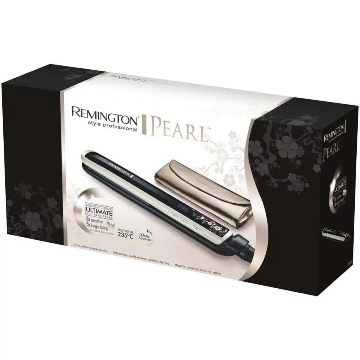 Remington professional hair straightener Pearl S9500 | Advanced ceramic coating with Pearl, extra long floating plates, Turbo function, Digital Control, heating in 10 seconds, temperature up to 235 °C.