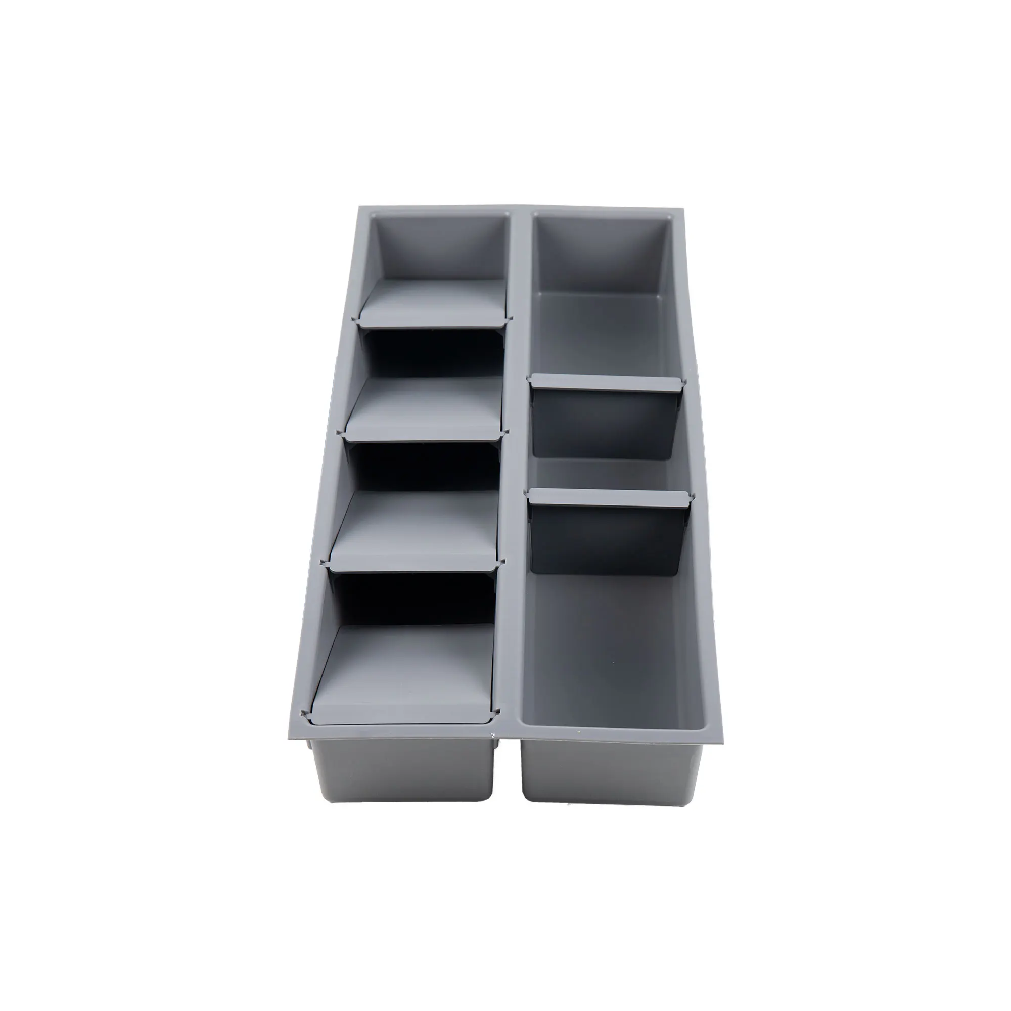 Cofan Organizador de cajones | Adecuado para almacenaje de cubiertos y utensilios  | Color: gris | 7 compartimentos | Medidas: 20 x 45 x 6,5 cm