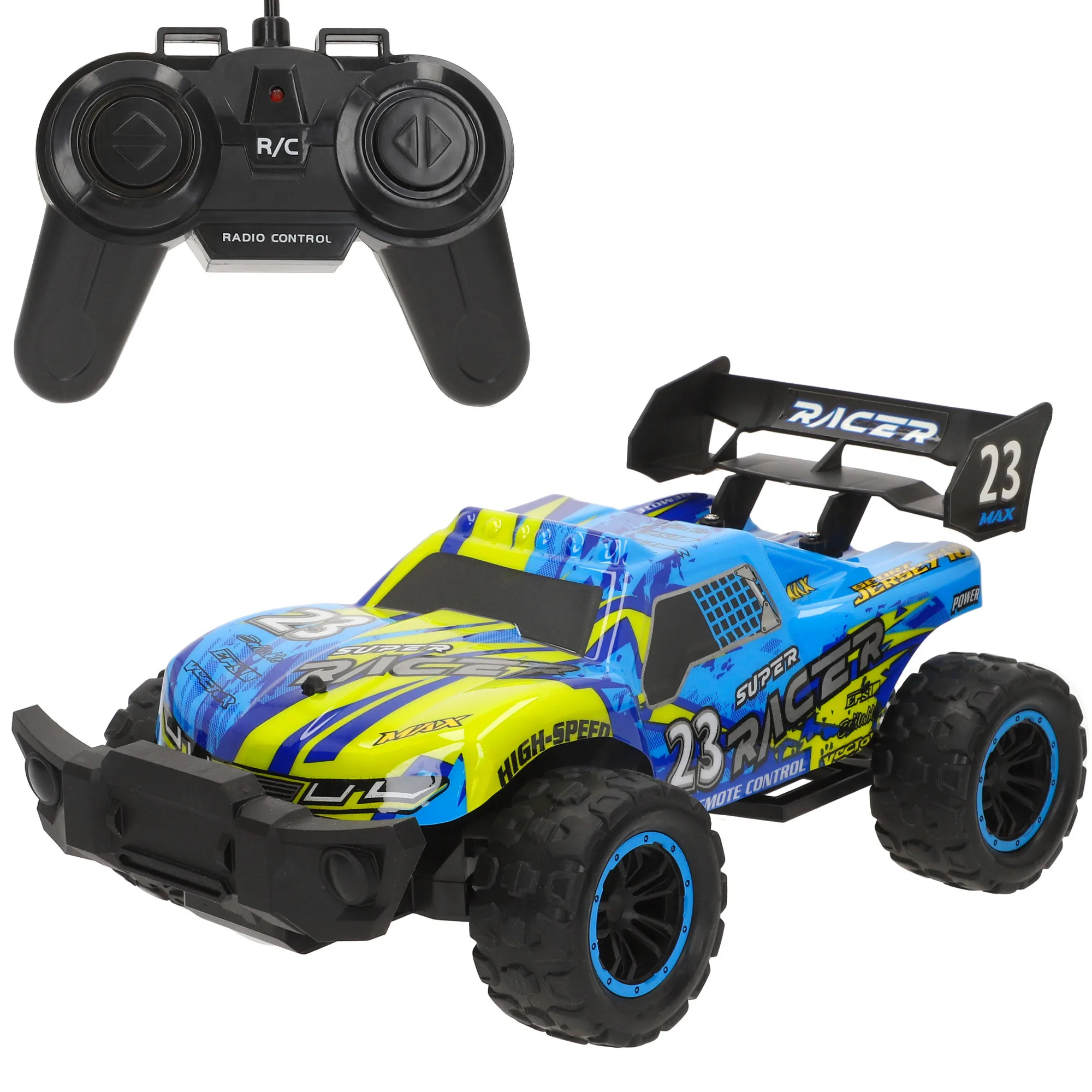 Speed & Go - Coche teledirigido juguete, escala 1:14, 6 direcciones, mando frecuencia 27 MHz, batería recargable USB, velocidad 6-8 km/h, distancia de hasta 20 metros, coche de juguete, juguetes para