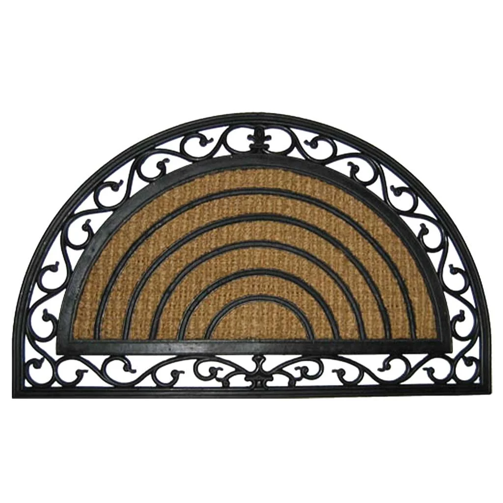 Wonderlust Deco - Felpudo de caucho y coco natural marron 75x45x1 Marrón 45x75x1h cm