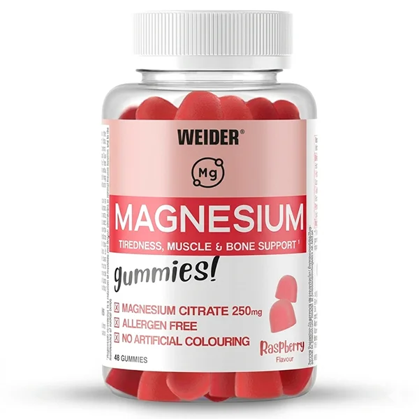 Weider Magnesium Gummies - Magnesio para Músculos y Huesos (48 gominolas)