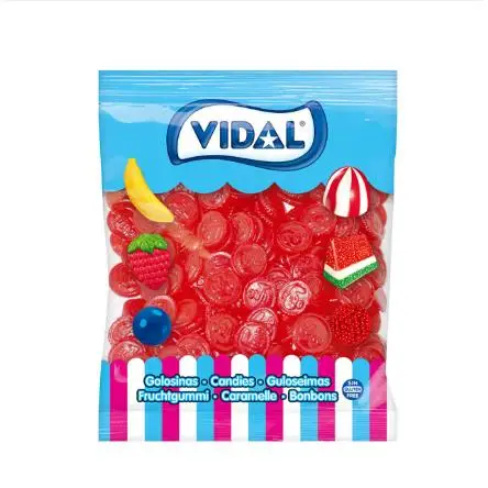 VIDALEuros Brillo bolsa de 250U sabor a FRESA  sin gluten  sin grasa sabor original Vidal garantizado