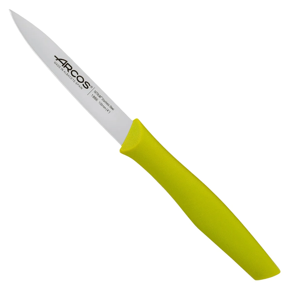 Arcos Cuchillo pelador color pistacho serie Nova, hoja de acero inoxidable NITRUM® de 10 cm de longitud y mango de polipropileno (PP)