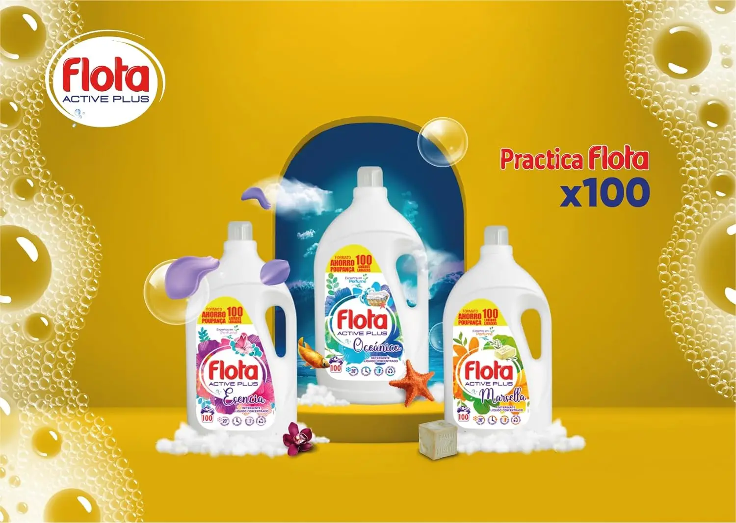 Detergent fleet Marsella fragrance 2X100 washed