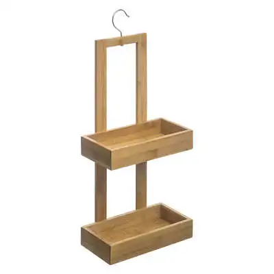 Portaobjetos de Ducha de Bambú Factory Cuadros | Organizador 2 Alturas - Fácil Montaje