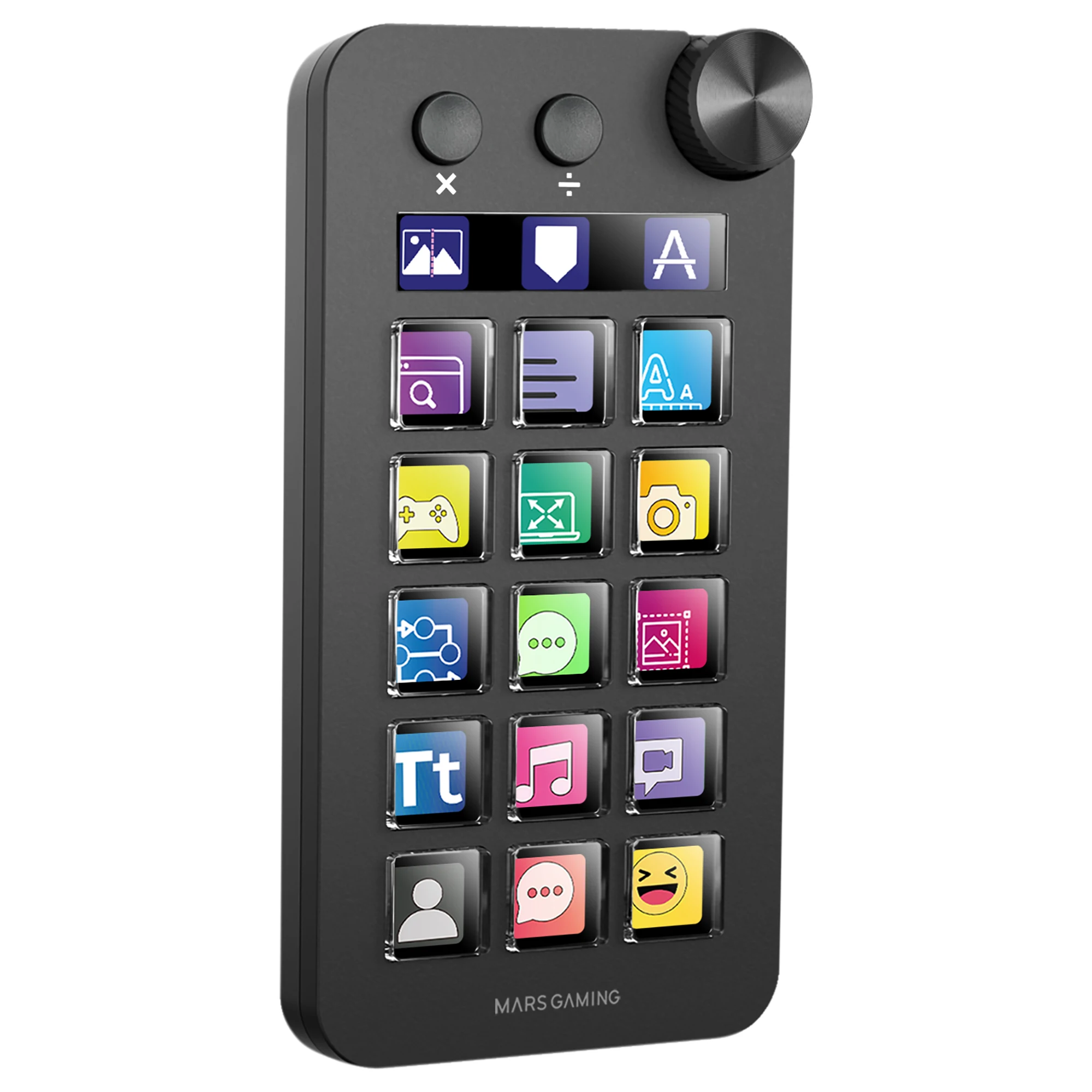 Mars Gaming MSD-NEO, Control Deck, 15 Teclas LCD Personalizables, Rueda de Control y Botón Dual, Pantalla Monitorización Extendida, Calculadora y Pad Numérico, Software Windows y macOS 10.15+, Controladora Streaming Negra o Blanca