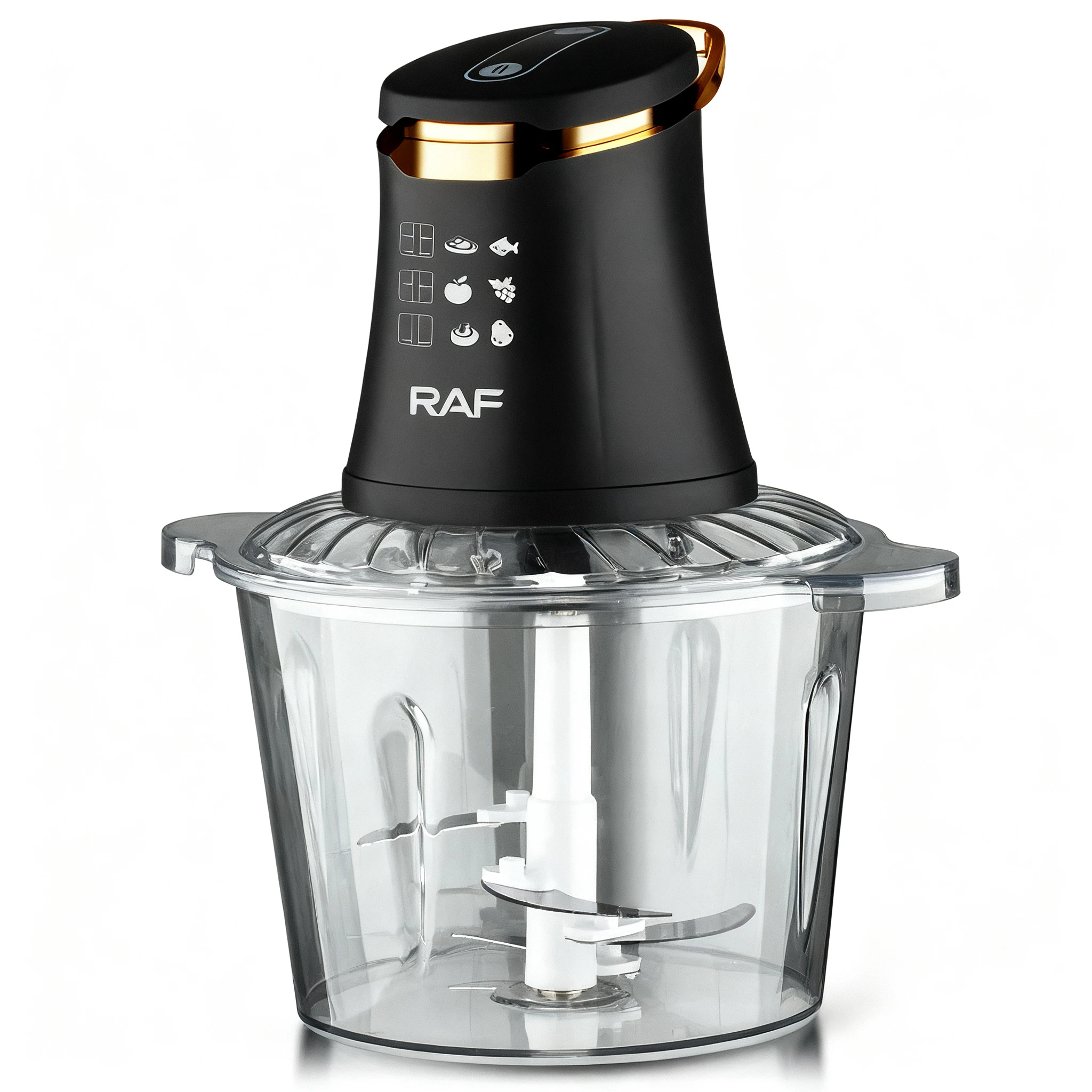 Picadora Eléctrica RAF 800W de 3L - Procesador de Alimentos con 4 Cuchillas de Acero Inoxidable, 2 Velocidades,