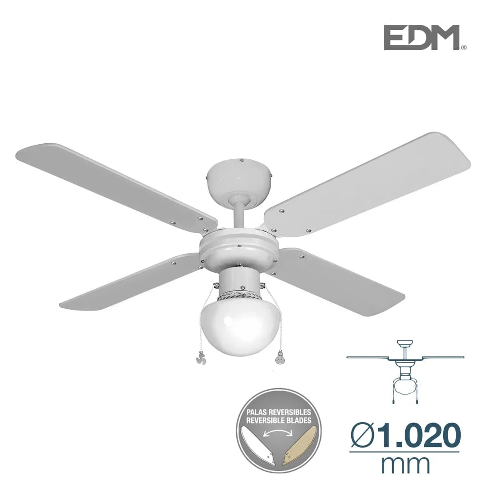 Ceiling fan white Caribbean power: 50w blades: ø 102cm edm