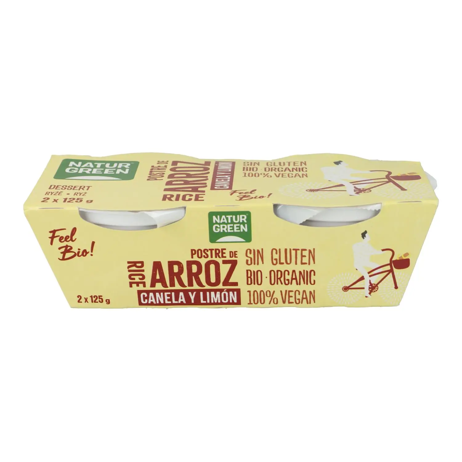 Postre de Arroz Canela Limón NaturGreen, 2 X 125 g