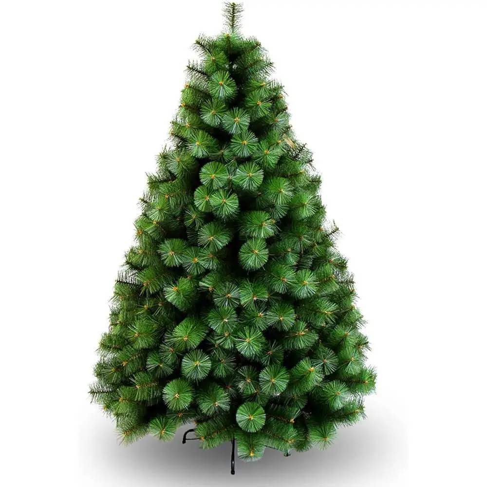 Árbol de Navidad Artificial Verde o Blanco, Alturas de 60 cm, 90 cm, 120 cm, 150 cm, 180 cm, 210 cm y 240 cm, Ramas Abatibles y Desmontables, Soporte Metálico Plegable, Fácil Montaje y Resistente al