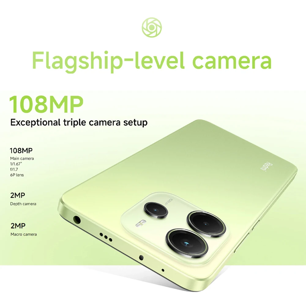 Xiaomi Redmi Note 14 4G Smartphone with 6.67" AMOLED Display, 120Hz Refresh Rate, 108MP AI Camera, 5500mAh Battery, available in 128GB/256GB, powered by Xiaomi HyperOS, supports Bluetooth 5.3, and IP54 splash-proof protection. #5