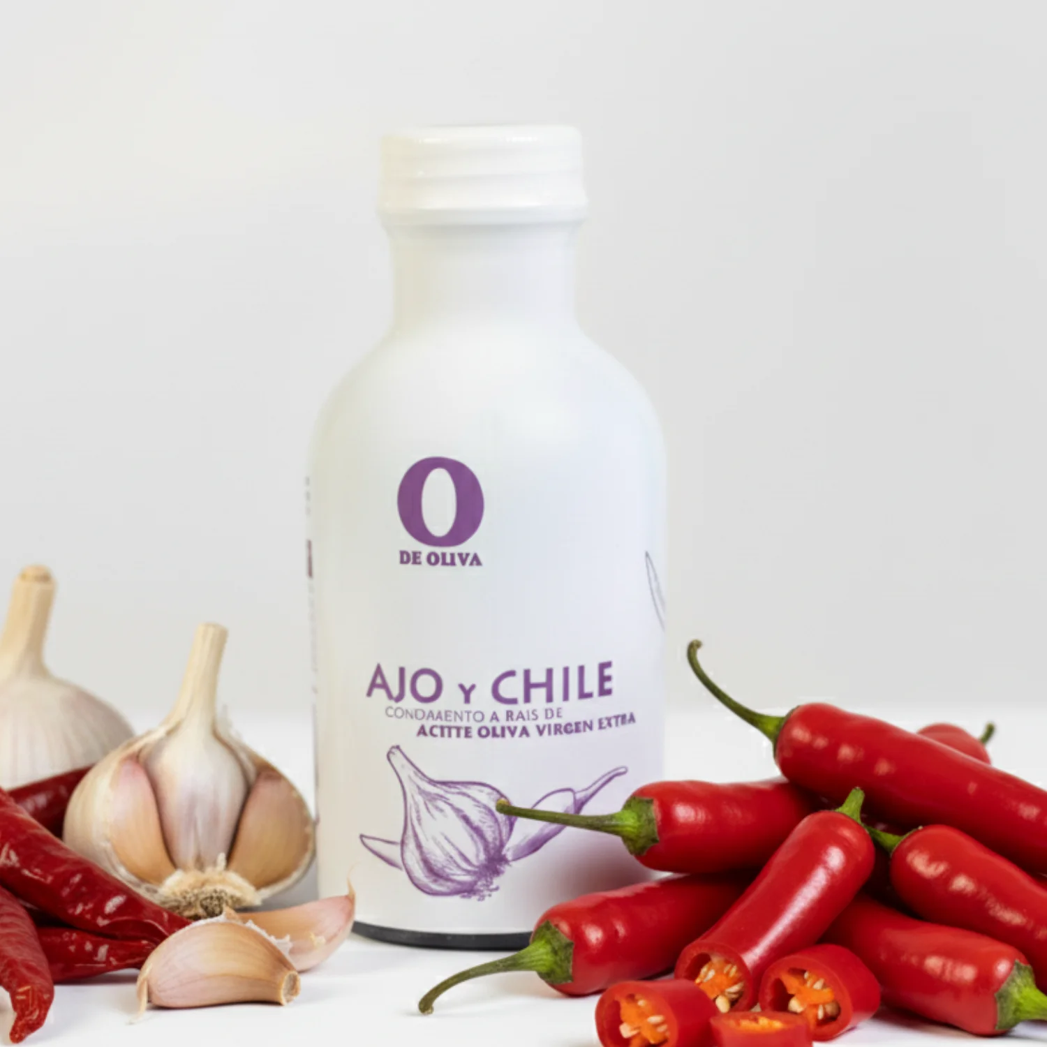 O de Oliva - Aceite Agrumato de Ajo y Chile 250 ml | Virgen Extra Gourmet | Intensidad y Sabor Mediterráneo